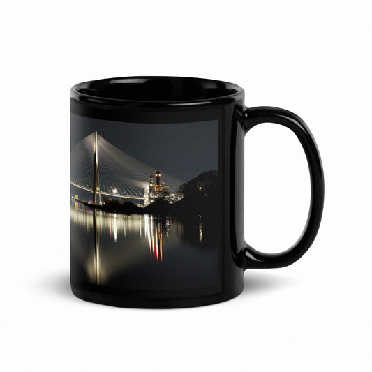 Gordie Howe International Bridge coffee mug by Peter Tkacz