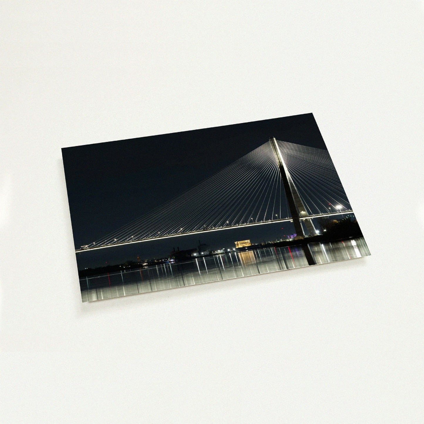 Gordie Howe International Bridge architectural view mini art print by Peter Tkacz