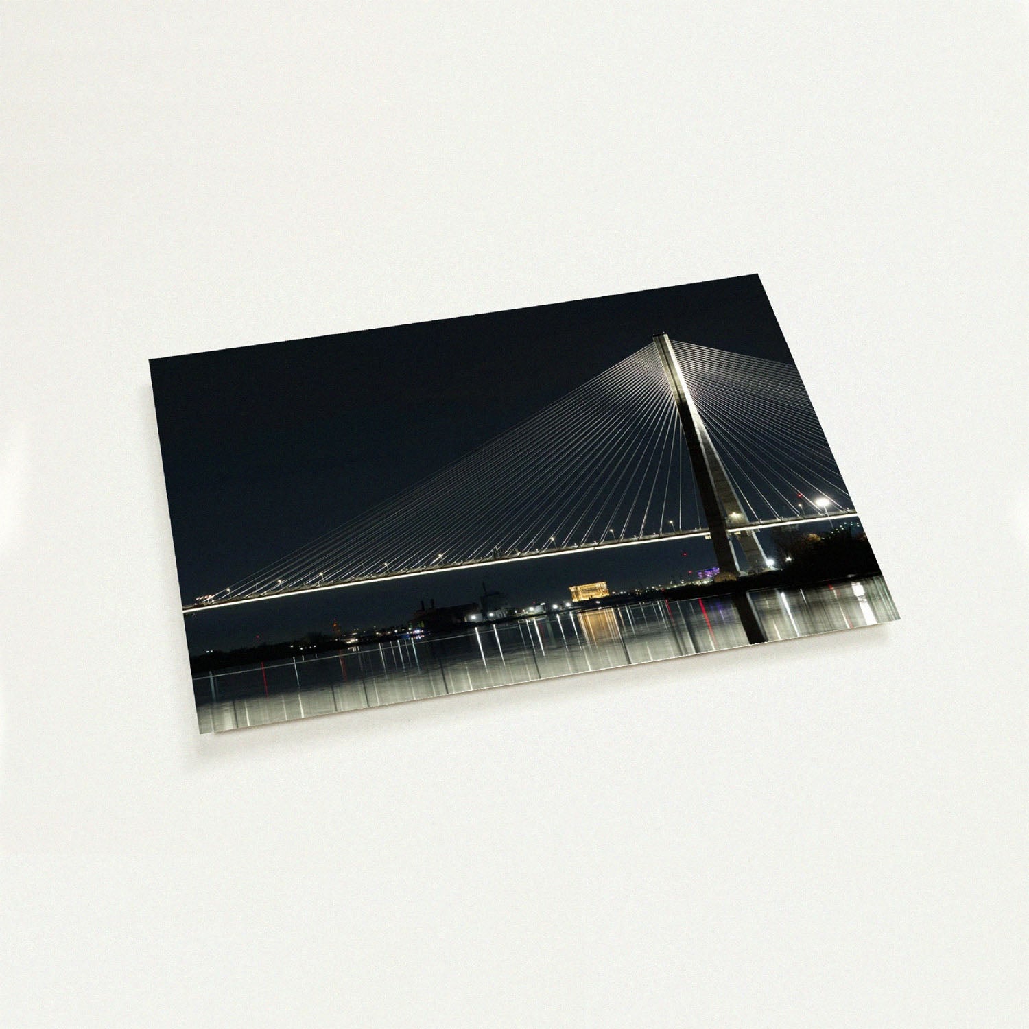 Gordie Howe International Bridge architectural view mini art print by Peter Tkacz