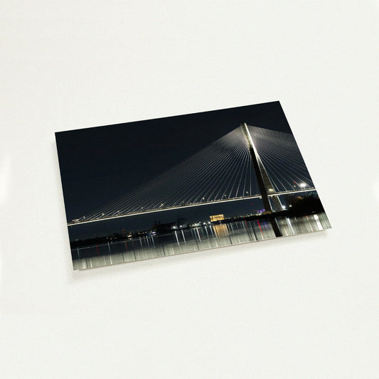 Gordie Howe International Bridge architectural view mini art print by Peter Tkacz