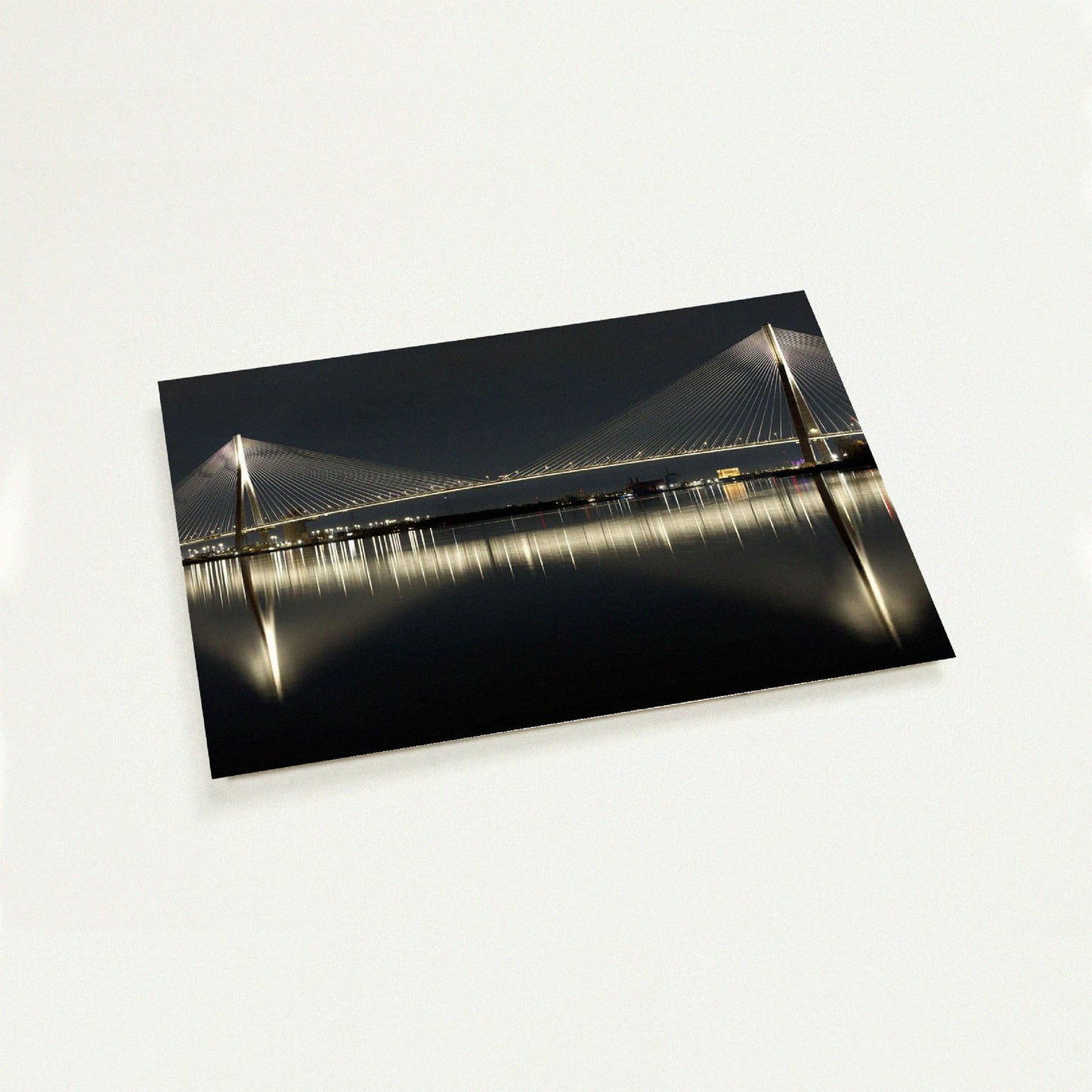 Gordie Howe International Bridge wide view mini art print by Peter Tkacz