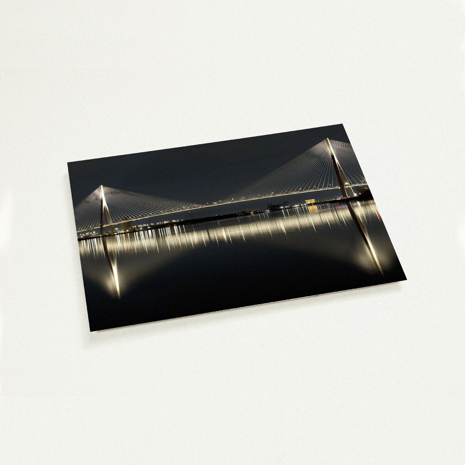 Gordie Howe International Bridge wide view mini art print by Peter Tkacz