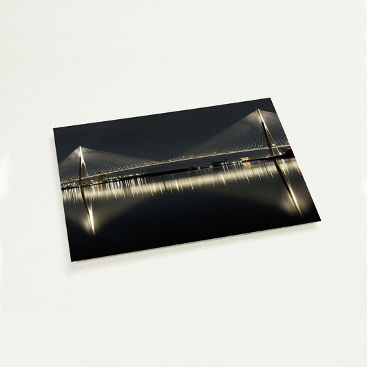 Gordie Howe International Bridge wide view mini art print by Peter Tkacz
