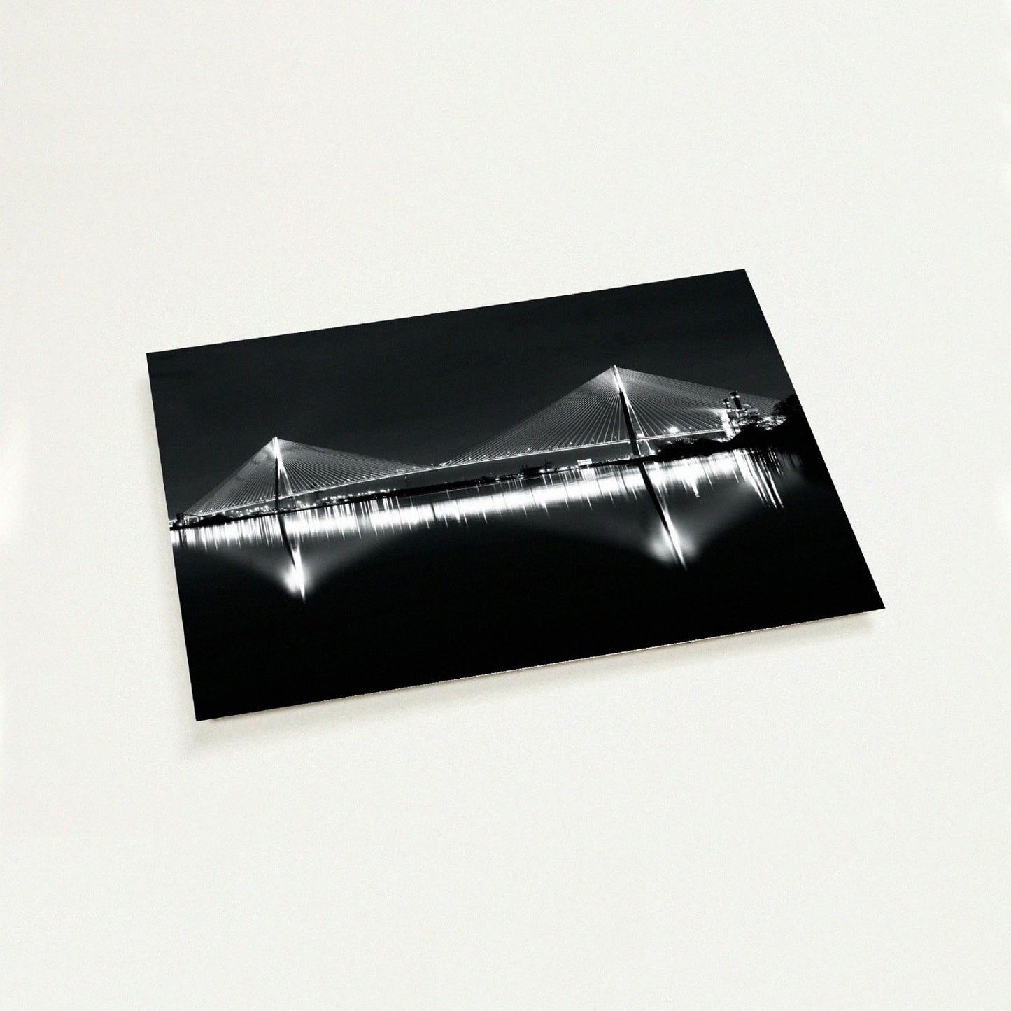 Noir Gordie Howe International Bridge mini art print by Peter Tkacz