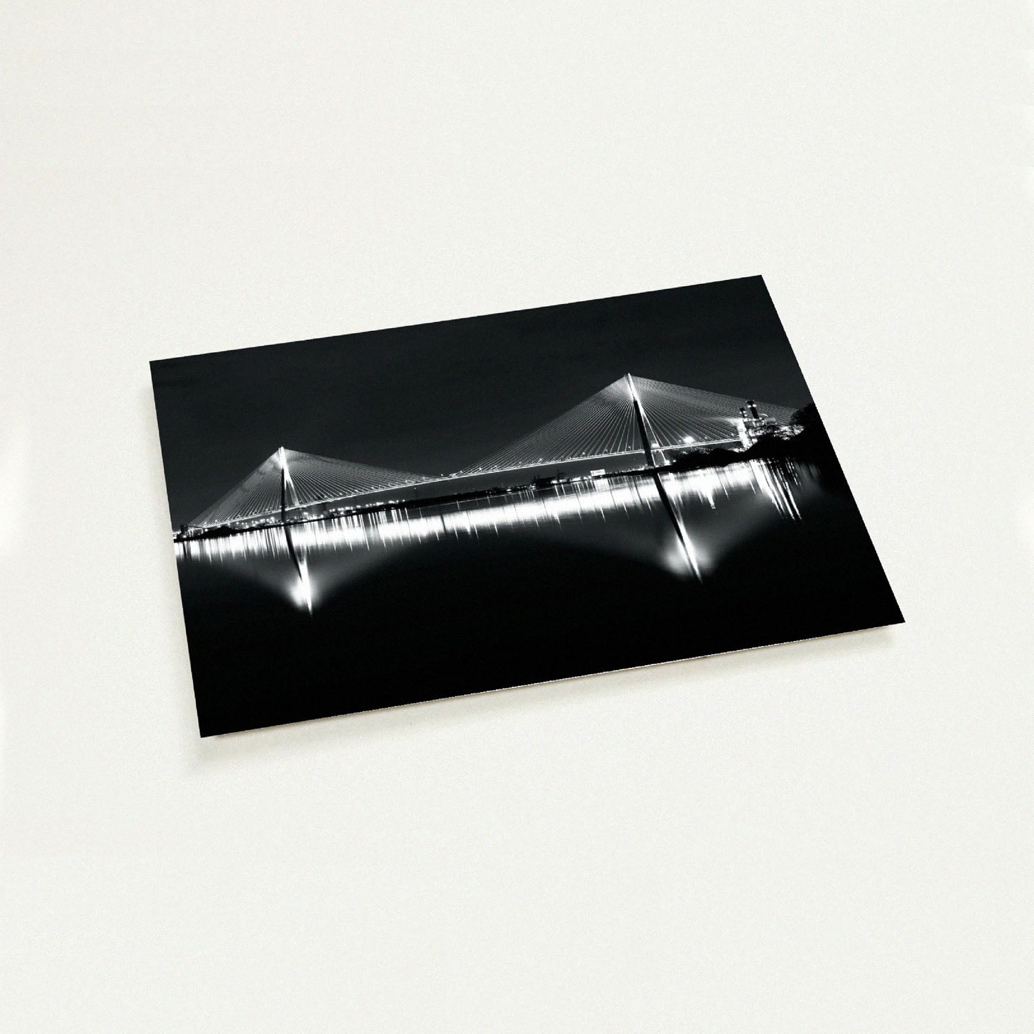 Noir Gordie Howe International Bridge mini art print by Peter Tkacz